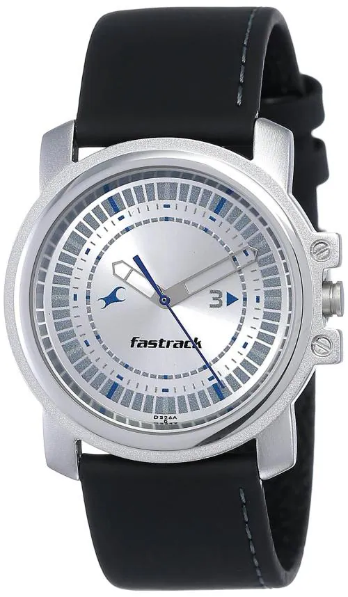 Fastrack Analog Dial Silver Band Black Economy Watch-Nm3039Sl01 For Men