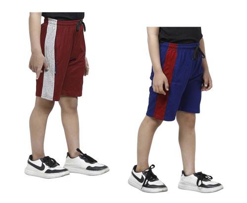 KAYU Boys Solid Soft Cotton Stylish Bermuda Shorts (Pack of 2)