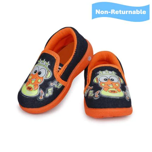 SMARTOTS Kids Dailywear Graphic Print Orange Casual Flat Sneakers for 3 to 9 Months Boys and Girls, Toddler, Babies