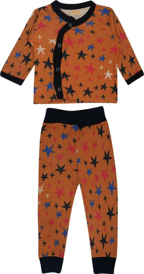 Ploku Baby Boys And Girls Brown Printed Pure Cotton Nightwear (3-6 Months)