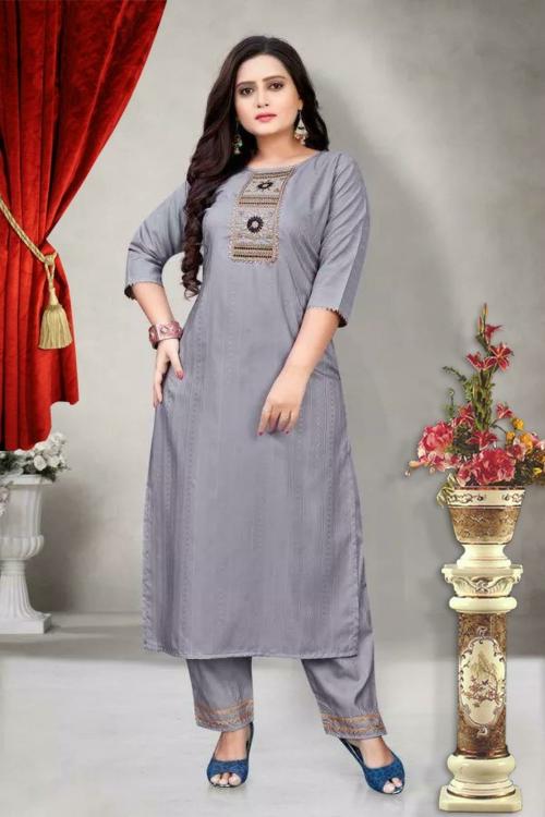 LADYMINT Women Cotton Silk Kurta Pant Set