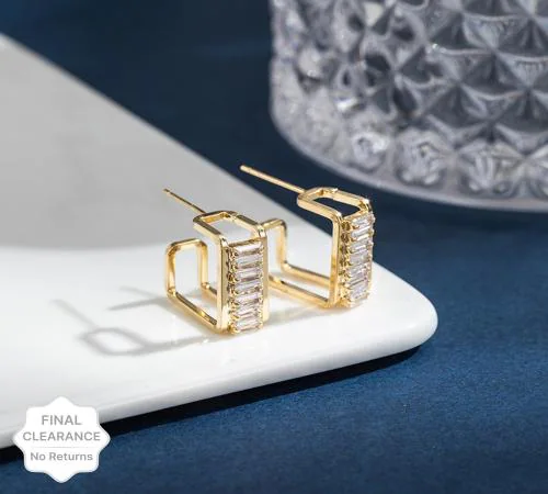 ARZONAI simple geometric temperament atmosphere light luxury earrings for Girls Metal Stud Earring