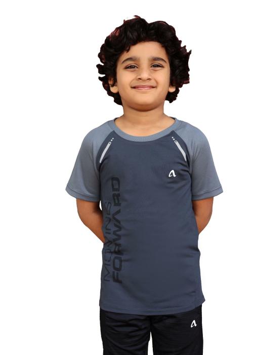 APPALUZO Moving Forword BreathEZ Boy Tee (Color: Grey, Size: 5-6 Y)