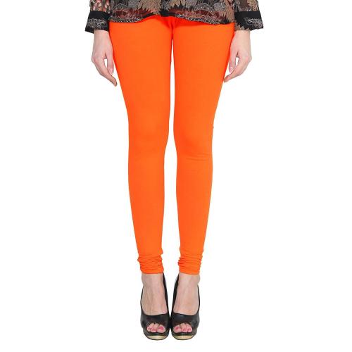 Flexica Women Orange Cotton Lycra Leggings l Leggings l Palazzo l Women and Girls l Western Wear l Fashion