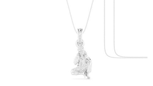 Akshat Sapphire Pure Silver God Sai Baba Pendant With Chain Suitable For Men and Women