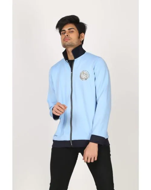 SYCOO FASHIONS Mens Rock SKY BLUE Regular Jacket