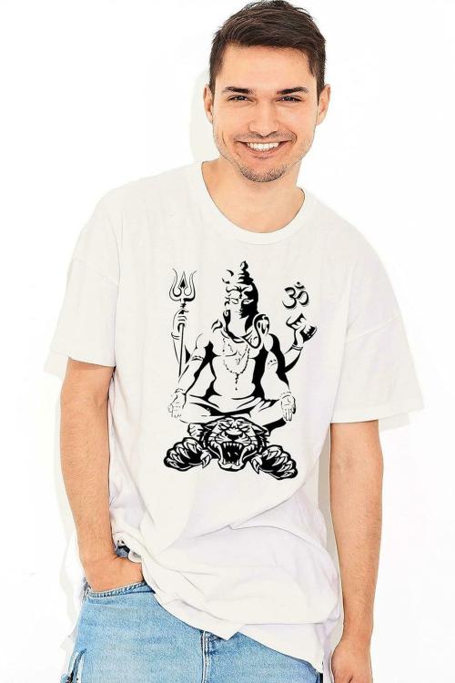 Ultrastyle Shiv Ji Graphic Printed Tshirt for Men | Regular Fit T-Shirts for Men | Round Neck Men’s Regular Cotton Blend T-Shirt