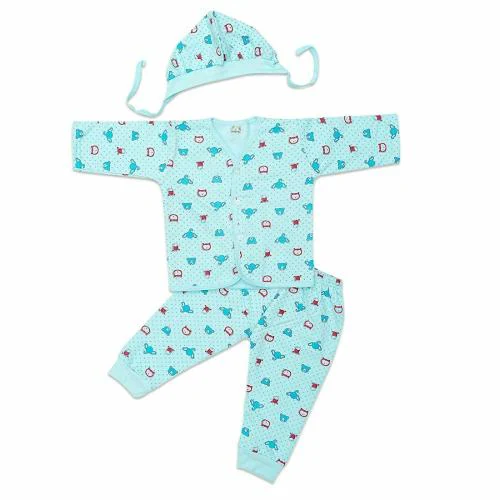 Buy Cute Landings New Born Baby Pure Cotton Thermal Wear Set Online at