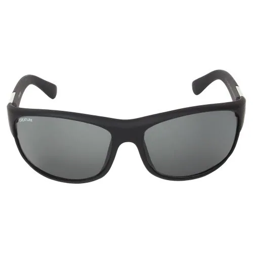 Creature Black Matte Finish Wrap-Around Sunglasses for Men(Lens-Black||Frame-Black||Sun-018)