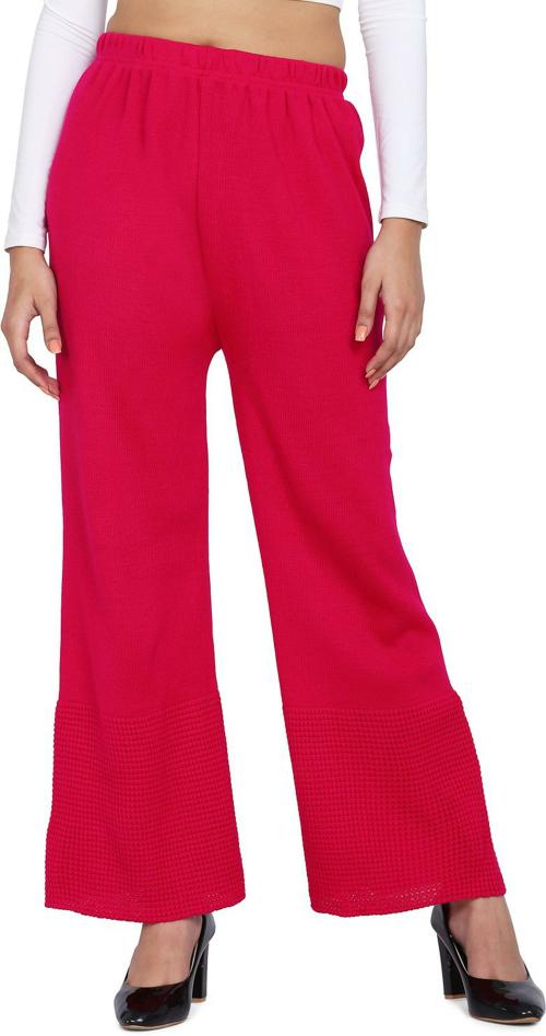 Ramp Bottoms Women Pink Solid Pure Wool (Free Size)