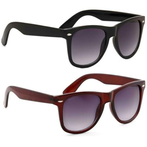 Phenomenal Wayfarer Unisex Sunglasses (Black, Brown) (Men & Women)