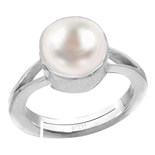 Ptm Pearl 4 Carat Natural Gemstone 925 Sterling Silver Adjustable Ring