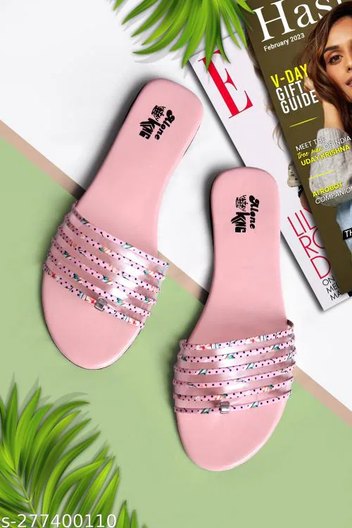 ALONE KING SHOES Footwear Women's Stylish Platform Heel Sandals for Girls | Casual Chappal Slipper for Ladies in 3 to 8 Sizes (Pink-41)