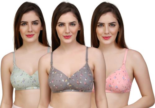 JDAYESHA URFI Women T-Shirt Lightly Padded Bra (Multicolor)