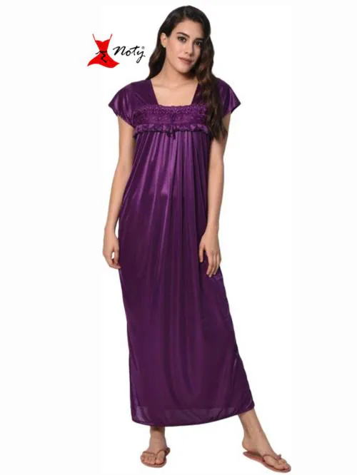 Buy Noty Women's Nighty/Maxi/Gown/Nightdress/Nightwear Satin Fabric