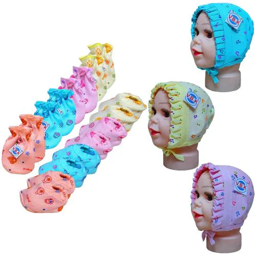V. B. K Mittens And Booties And 3 Caps (Pack Of 11)