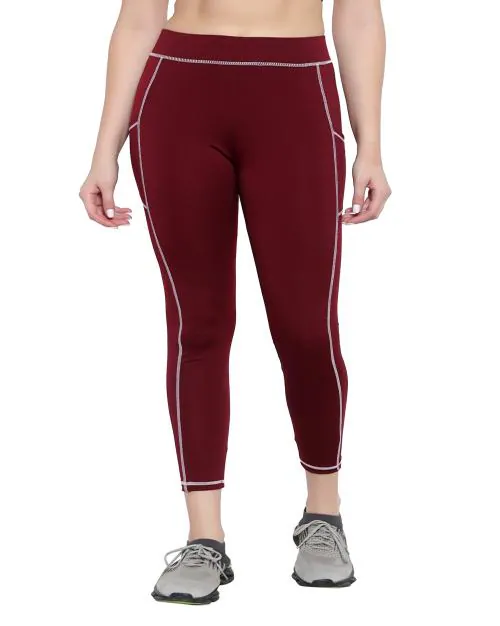 Buy DIAZ Women Yoga Track Pants Gym Leggings Tights with 2 Side Pockets