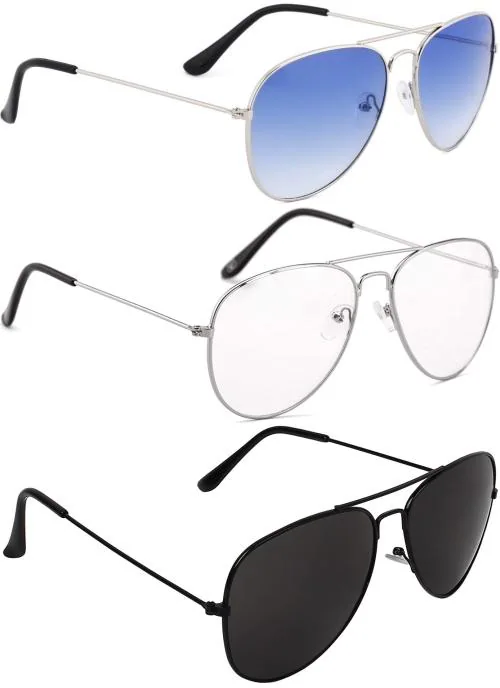 Just-style Aviator sunglasses for men and women combo pack of 3