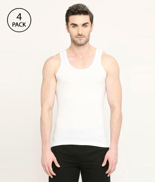 VIP Fresh Men's Lime Fragrant Pure Cotton Vest | Skin Friendly Odour Buster Technology | Pack of 4