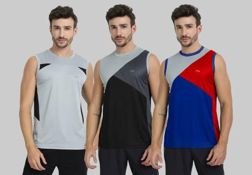 Ftx Men Solid Pack Of 3 Vest (M)