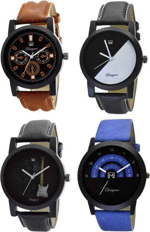 OM DESIGNER Thick Straps Multi-color Dial Multi-color Strap Watch for Men and Boys