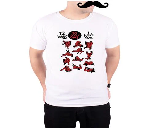 Mooch Wale 12 Ways To Say I Love You White Quick-Dri T-shirt For Men - White, M