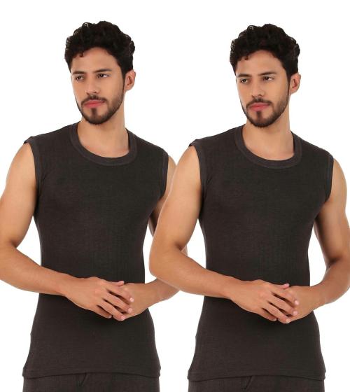 Inner Element Men's Sleeveless Thermal Top Pack of 2 / Parker TOP of 2 , Premium Winter Innerwear Vest with Stay Warm & Stay Fresh Technology