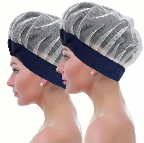 C- Cure Definition of Quality Reusable Hair Net Cap |Round shape 24 inch | Nylon Material Hair Cover | Breathable Honeycomb Design | With Adjustable Elastic | Suitable for Men & Women (White Mesh, Pack of 10Pcs.)