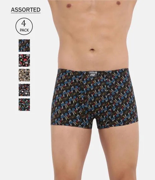 Dollar Bigboss Men's Pack of 4 Crazy Mini Printed Trunk