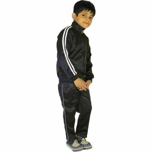 VDG Self Design Solid Child Black Track Suit (Size-10-11 Years):