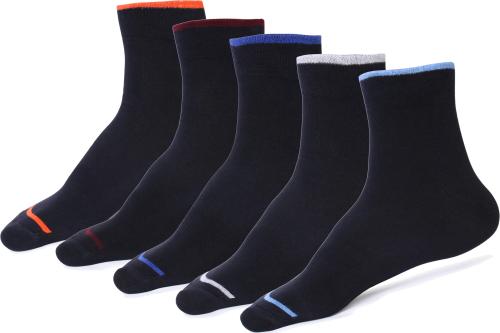 RC. ROYAL CLASS Men's Cotton Ankle Length Black Solid Socks (Pack of 5 Pairs)