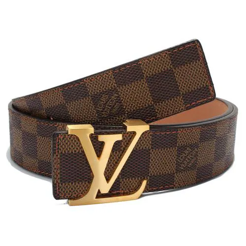 Siza Fashion lv louis brown check belt party wear fashion belts for men (brown check)