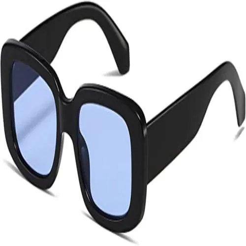 US DESIRE Retro Rectangle Sunglasses For Women Trendy Sunglasses UV 400 Protection Square Blue Black