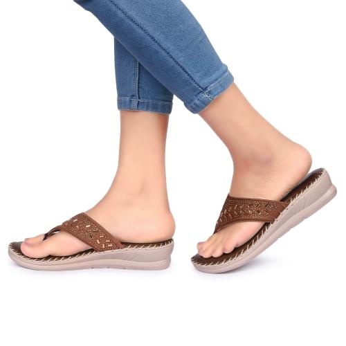 Big Bird Footwear Casual V-strap Doctor Sandals for Women & Girls (Copper)