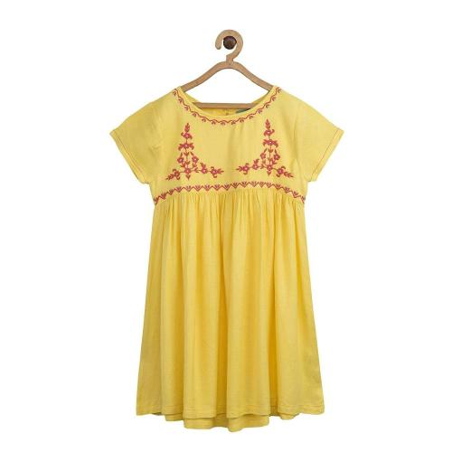 Miyo Girls Yellow Floral Dress - 2 -3y