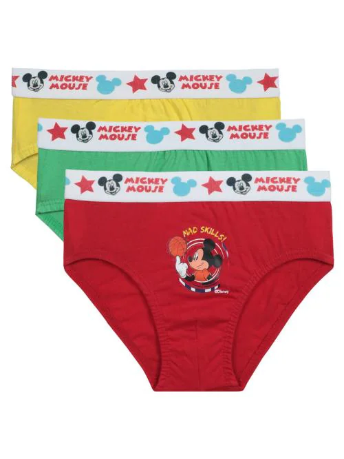 Bodycare Mickey & Friendss Boys Brief Solid Pack Of 3 - Assorted