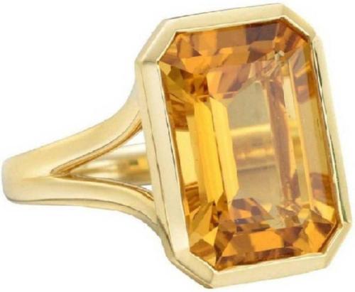 Chopra Gems & Jewellery Gold Plated Brass Yellow Sapphire Pukhraj Gemstone Ring (Men, Women, Girls and Boys) - Adjustable