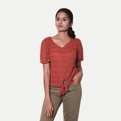Rad Prix Women Rust color Fancy Top