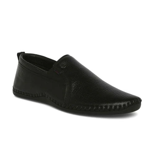 BCK by Buckaroo BOSCO Natural Emboss Leather Black Casual Slip-On Shoes For Men
