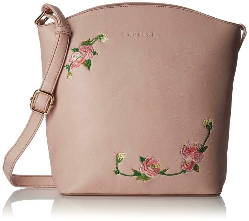 Caprese Elsy Women Sling Bag (Powder Pink) (Numbers 1)