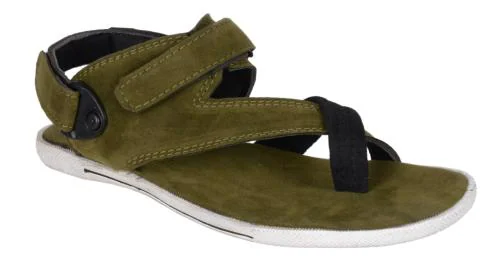 Royal Cruzz Suede Olive Velcro Sandals For Men