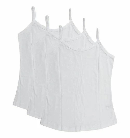 Solai INNER WEAR PREMIUM SLIPS White Cotton Combo Camisole Slip for Women, 3Pcs
