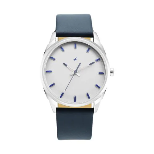 Fastrack Analog Dial White Band Blue After Dark Watch-3273Sl01 For Men