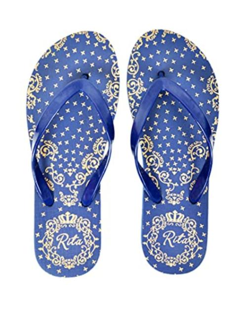 RITA Women Blue Princess Regular Fit Flip-flops - (UK 5)