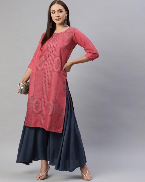 Aarika Women's Gajri Color Printed Kurti
