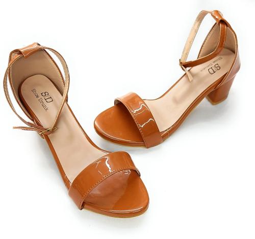 SD SHOE DRUNK UPPER BLOCK HEELS FANCY AND TRENDY LOOKS WOMEN OFFICE WEAR SANDAL |SIZE-7 |Color - Tan