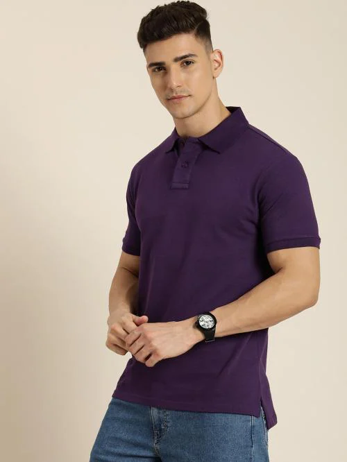 Dillinger Purple Solid Regular Polo T-shirt