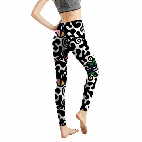 Yoga Bazar Yoga Pants Leggings Workout Pants with Side Pockets/Stretchable Tights/Highwaist Sports Fitness Yoga Track Pants for Women & Girls (Medium, Spinner print)