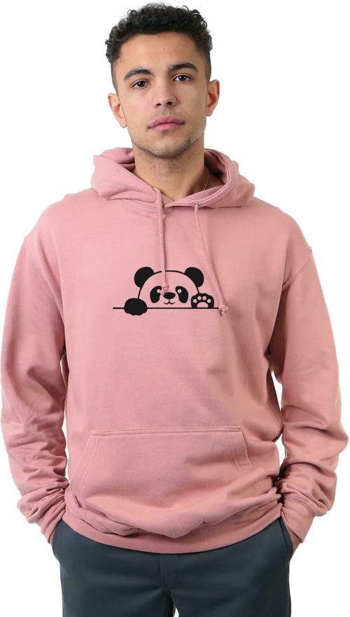 DIVRA CLOTHING Men Dark Pink Graphic Fleece Hoodie (M)