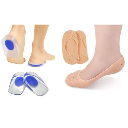 DJ FINDER Silicone Gel Heel Pad Socks for Heel Swelling Pain Relief, Dry Hard Cracked Heels Repair Cups Foot Care Ankle Support Cushion for Men and Women (Combo 1+1 Pair)